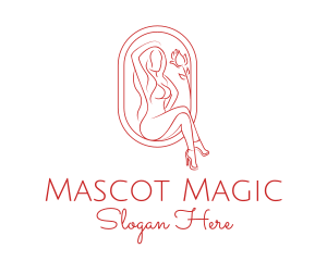 Beautiful Adult Woman Portrait logo design