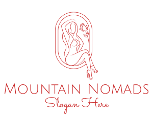 Beautiful Adult Woman Portrait logo design