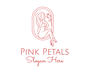 Beautiful Adult Woman Portrait logo design