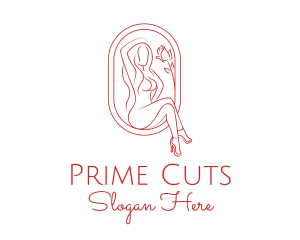 Beautiful Adult Woman Portrait logo design