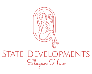 Beautiful Adult Woman Portrait logo design