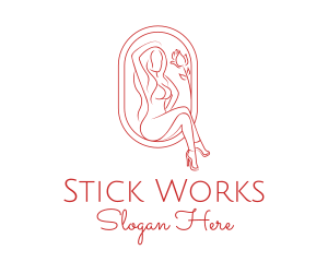 Beautiful Adult Woman Portrait logo design