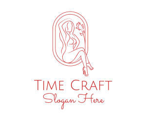 Beautiful Adult Woman Portrait logo design