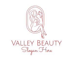 Beautiful Adult Woman Portrait logo design