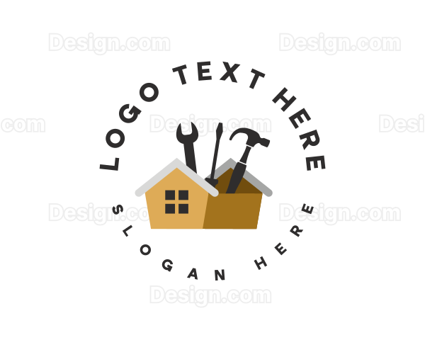 House Carpentry Toolbox Logo