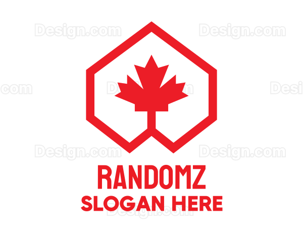 Red Canadian Maple Geometric Logo