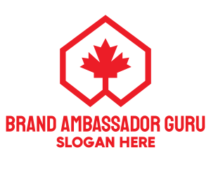 Red Canadian Maple Geometric logo design