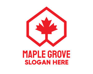 Red Canadian Maple Geometric logo