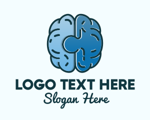 Blue Brain Puzzle logo design