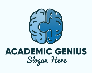 Blue Brain Puzzle logo design