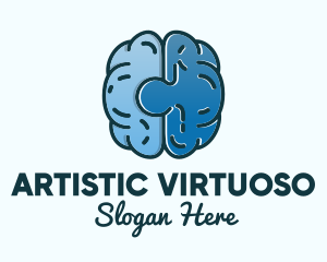 Blue Brain Puzzle logo design