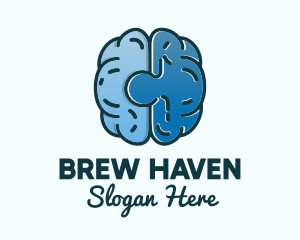 Blue Brain Puzzle logo design