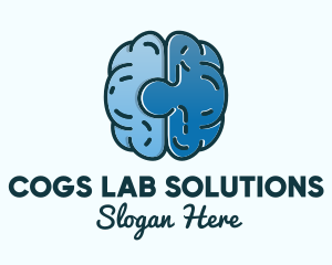 Blue Brain Puzzle logo design