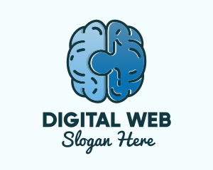 Blue Brain Puzzle logo design