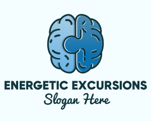 Blue Brain Puzzle logo design