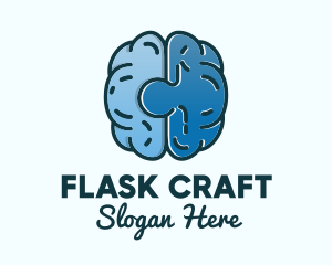 Blue Brain Puzzle logo design