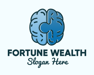 Blue Brain Puzzle logo design