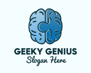 Blue Brain Puzzle logo design