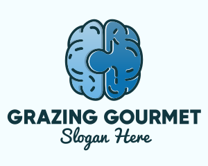 Blue Brain Puzzle logo design