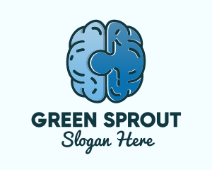 Blue Brain Puzzle logo design