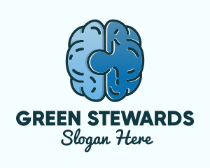 Blue Brain Puzzle logo design