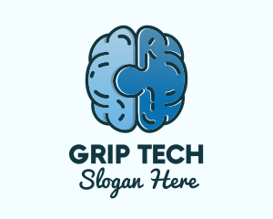 Blue Brain Puzzle logo design