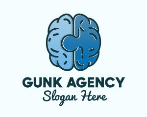 Blue Brain Puzzle logo design