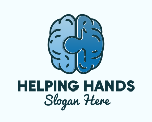 Blue Brain Puzzle logo design