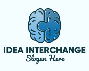 Blue Brain Puzzle logo design