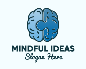 Blue Brain Puzzle logo design