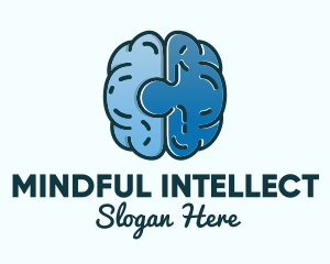 Blue Brain Puzzle logo design