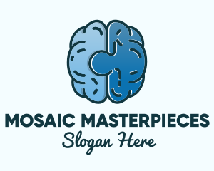 Blue Brain Puzzle logo design