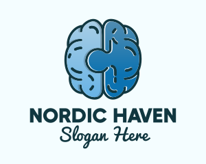 Blue Brain Puzzle logo design