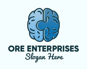 Blue Brain Puzzle logo design