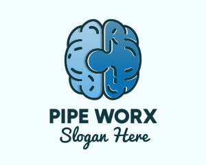 Blue Brain Puzzle logo design