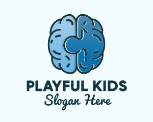 Blue Brain Puzzle logo design