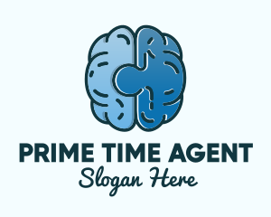 Blue Brain Puzzle logo design