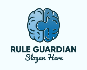 Blue Brain Puzzle logo design