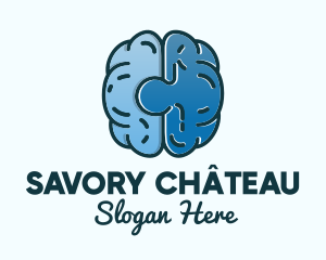 Blue Brain Puzzle logo design