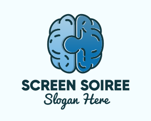 Blue Brain Puzzle logo design