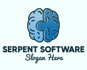 Blue Brain Puzzle logo design