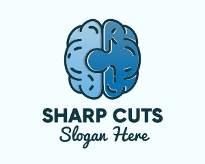 Blue Brain Puzzle logo design