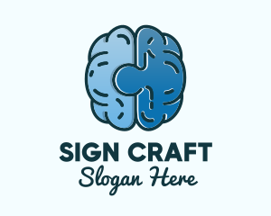 Blue Brain Puzzle logo design