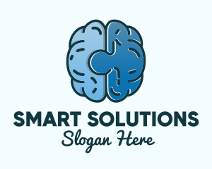 Blue Brain Puzzle logo design