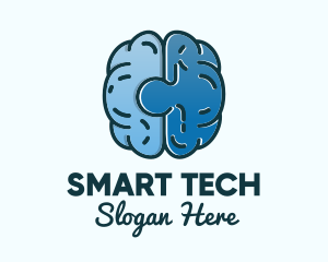 Blue Brain Puzzle logo design