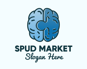 Blue Brain Puzzle logo design