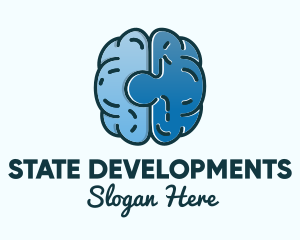 Blue Brain Puzzle logo design