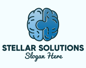 Blue Brain Puzzle logo design