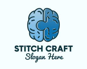 Blue Brain Puzzle logo design