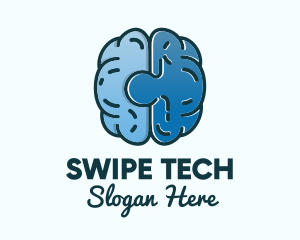 Blue Brain Puzzle logo design